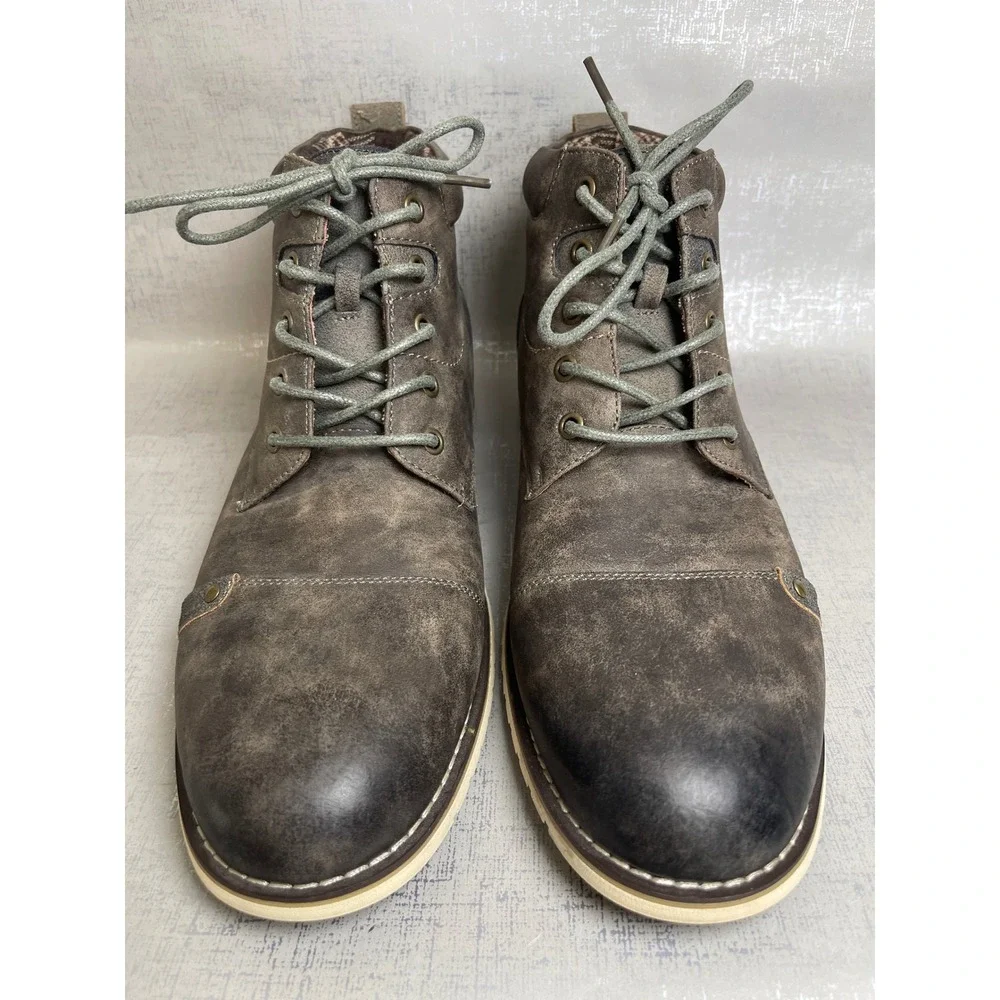 Ferro Aldo Colin Mens Brown Distressed Lace Up Cap Toe Ankle Boots Size 10